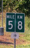 Combined mile 5/km 8 marker on route 19