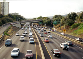 H-1 congestion, looking west from Queen Emma St.