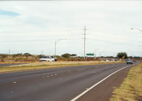 West end of H1, where concrete divider begins