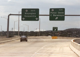 South end of PRI-1, at PR-52/PR-2 junction in Ponce