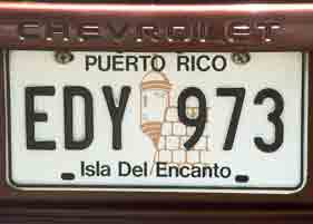 Standard Puerto Rico license plate