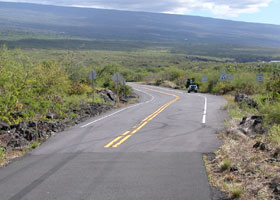 South end of county route 160; road widens and continues toward national park entrance, as state route 160