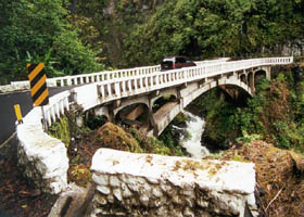 Concrete arch bridge on Hana Highway