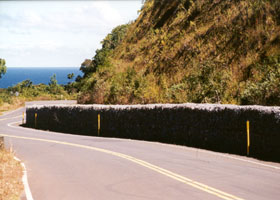 Gabbion basket barrier in slide area