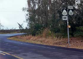 County 132 at junction with Red Road (county 137), with end signage for 132, and county 137 junction marker