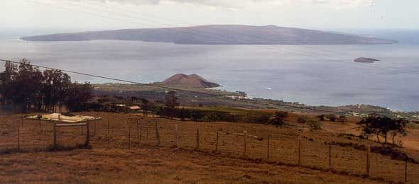 View of south Maui coast, from Kula Highway