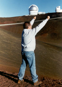 Me, striking a silly pose amidst the telescopes atop the Mauna Kea summit