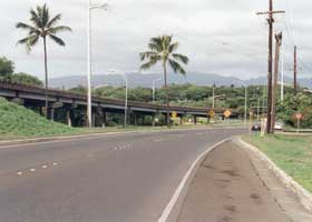 Merge of westbound Moanalua Freeway into northbound Kamehameha Highway
