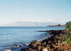 View of Molokai island, from Honoapiilani Highway