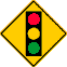 Stoplight ahead sign
