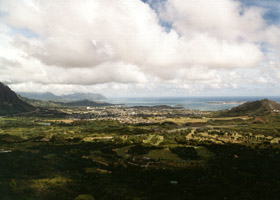 Kaneohe Bay, from Nuuanu Pali overlook