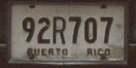 Old Puerto Rico license plate