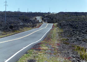 Ala Mauna Saddle Road entering lava fields