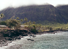 Sea cliffs above Kalaupapa village